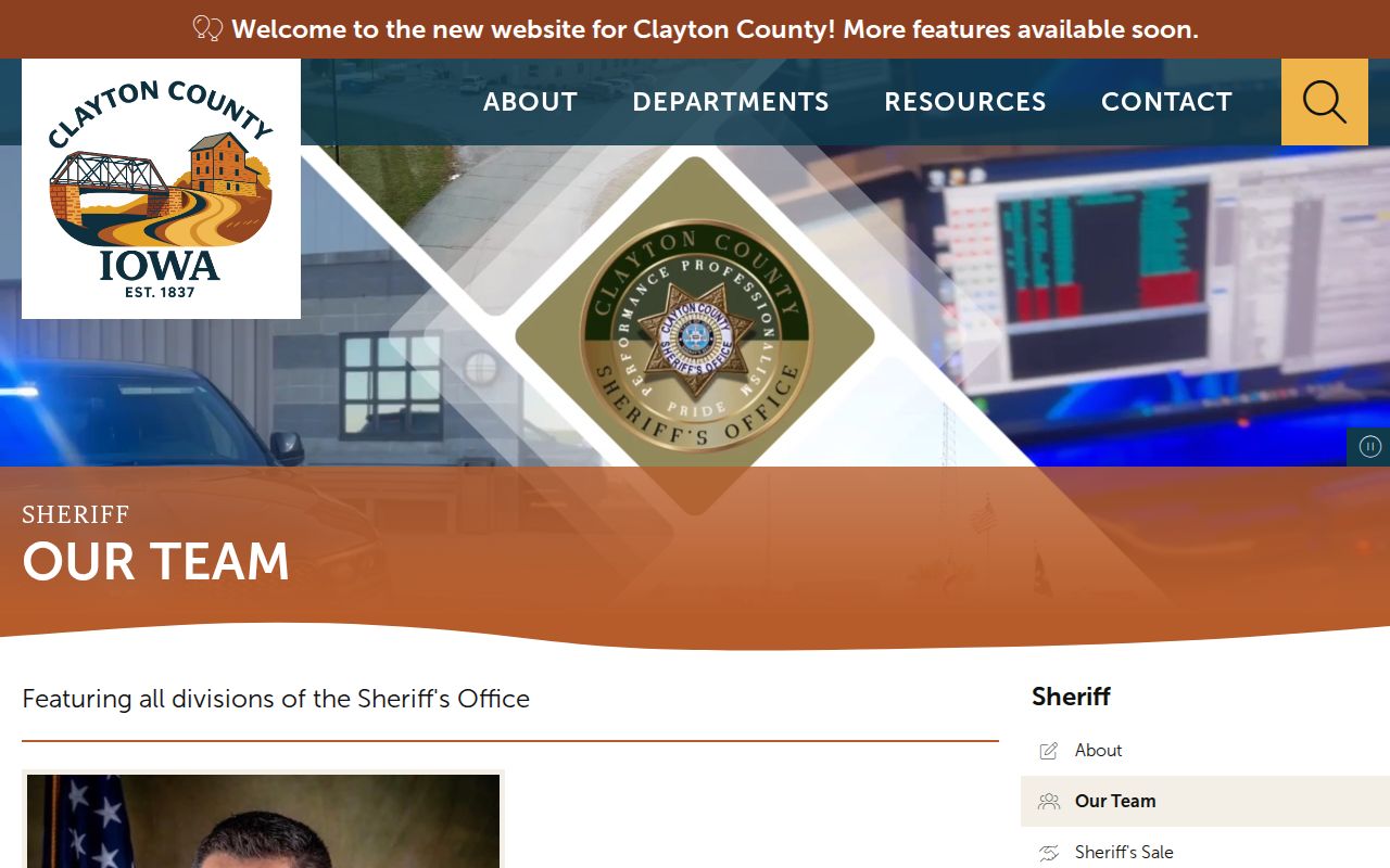 Clayton County Sheriff official team and jail administration page