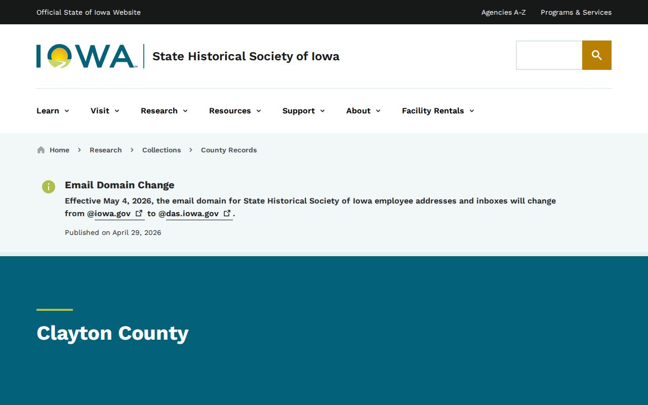 Iowa archives Clayton County arrest and court record collections